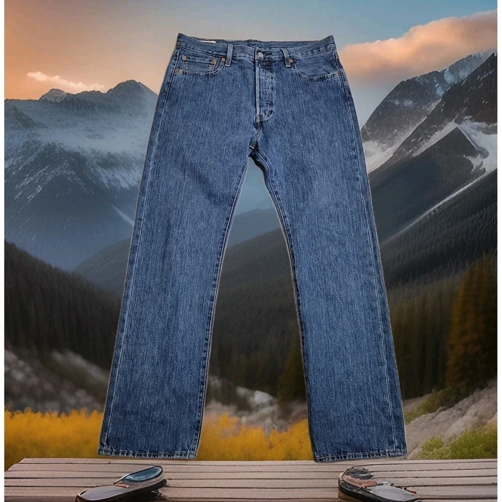 Levi's Premium 501 Original Fit XX Jeans Mens 35x32 Big E Medium Wash Button Fly